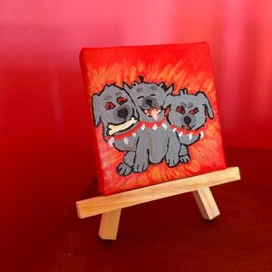 Cerberus Original Acrylic Painting With Easel